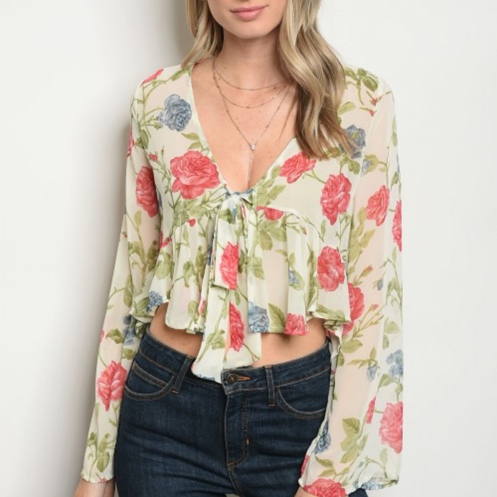 Flowy Floral Crop Top